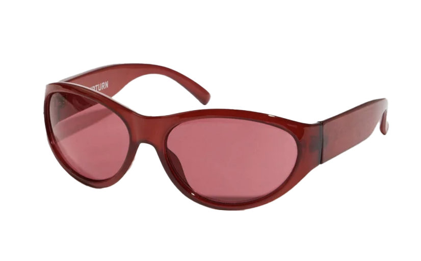la paire de lunette de soleil rouge